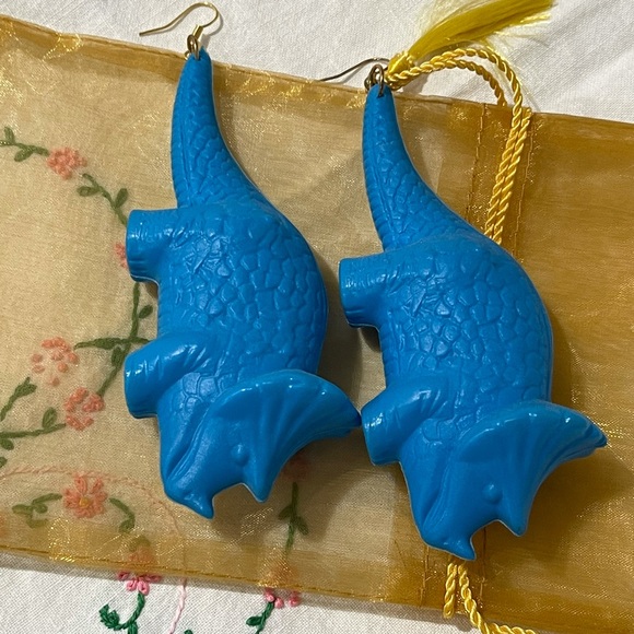 Triceratops Baby Blow Mold Earrings - Picture 7 of 8